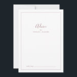 Minimalistische Rose Gold Wedding Advice Card Hinweiskarte<br><div class="desc">Diese minimalistische Rose Gold Hochzeitsberatungskarte ist ideal für eine einfache Hochzeit und kann für jede Veranstaltung verwendet werden. Das moderne romantische Design besticht durch klassische Rose-Gold- und Weißtypografie gepaart mit einer rustikalen und eleganten Kalligraphie mit Vintagem handgeschriebenem Stil. Anpassbar in jeder Farbe. Behalt das Design einfach und elegant, wie es...</div>