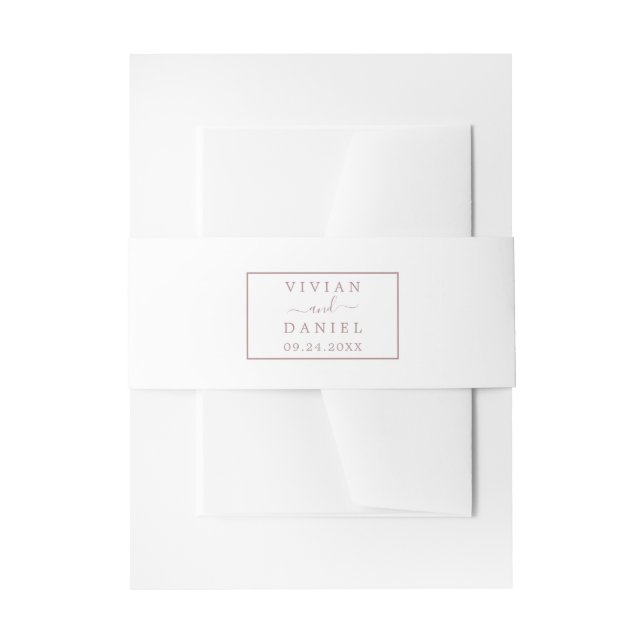 Minimalistische Rose Gold Wedding Einladung Bauchb Einladungsbanderole (Vorderseite Beispiel)