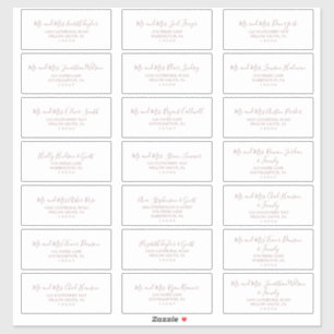 Minimalistische Rose Gold Wedding Guest Address La Aufkleber