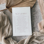 Minimalistische Rose Gold würde sie eher spielen F Flyer<br><div class="desc">Diese minimalistische Rose Gold würde sie lieber Spiel ist perfekt für einen einfachen Polterabend. Das moderne romantische Design besticht durch klassische Rose-Gold- und Weißtypografie gepaart mit einer rustikalen und eleganten Kalligraphie mit Vintagem handgeschriebenem Stil. Anpassbar in jeder Farbe. Behalt das Design einfach und elegant, wie es ist, oder personalisiere es...</div>
