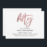 Minimalistische Rose Goldfoil 50. Geburtstagsfeier Einladung<br><div class="desc">Diese minimalistische 50. Geburtstagsfeier lädt mit einer auffälligen Goldfolie der Rose '50' zum Verweilen ein. Bitte beachten Sie, dass die Goldfolie der Rose nur eine Textur ist, keine echte Folie. Für eine erweiterte Anpassung dieses Designs, z.B. das Ändern des Layouts, des Schriftartes oder der Textgröße, klicken Sie bitte auf den...</div>