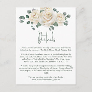 Minimalistische Rose Hochzeitsdetails Begleitkarte