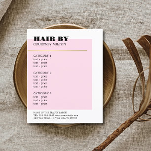 Minimalistische Rose Imitate Gold Line Treppenmenü Flyer