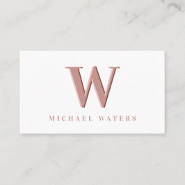 Minimalistische Rose Monogram Logo Embossed Effect Visitenkarte
