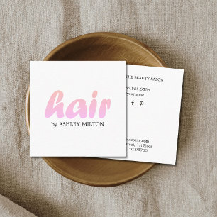 Minimalistische Rose Weißhaar Stylist Quadratische Visitenkarte