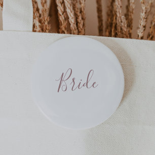 Minimalistische Roségold-Braut-Brautjungfernparty- Button
