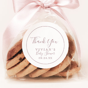 Minimalistische Roségold-Dankeschön-Babyshower-Ges Runder Aufkleber