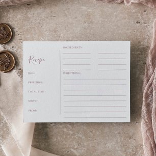 Minimalistische roségoldene Brautparty-Rezeptkarte Postkarte