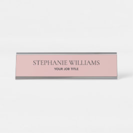 Minimalistische roségoldene Custom-Beschriftung Schreibtischnamensplakette