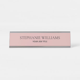 Minimalistische roségoldene Custom-Beschriftung Schreibtischnamensplakette