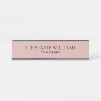 Minimalistische roségoldene Custom-Beschriftung Schreibtischnamensplakette