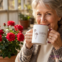 Minimalistische Rosen-Blumen-Kaffeetasse für Oma
