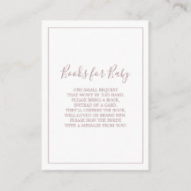 Minimalistische Rosen-Gold-Bücher-für-Baby-Karte