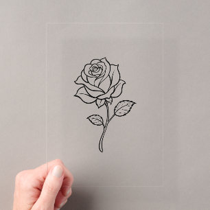 Minimalistische Rosen-Linienkunst Elegante Einfarb Acryleinladungen