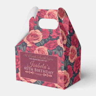 Minimalistische Rosen-Themen-Natur-Inspirierte-Par Geschenkschachtel