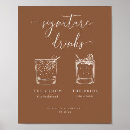 Minimalistische Rostsignatur Drinks Poster
