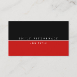 Minimalistische rot-schwarz-weiße Typografie Visitenkarte