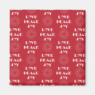 Minimalistische Rot-Weiß-Liebe, Frieden, Freude Magnet