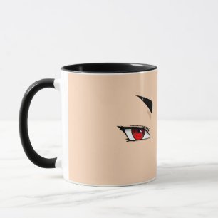 Minimalistische rote Anime-Augen-Tasse  Tasse