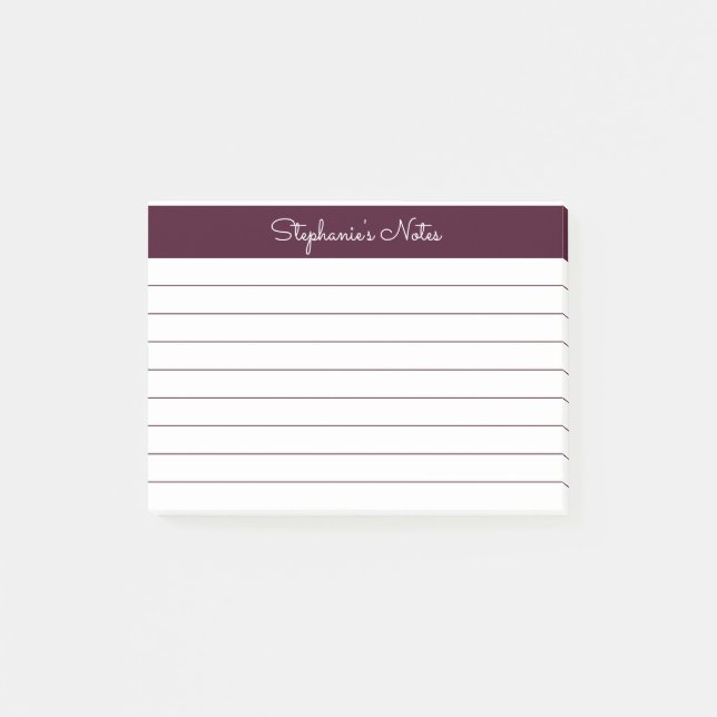 Minimalistische Rote Braune Linde Personalisiert Post-it Klebezettel (Vorderseite)