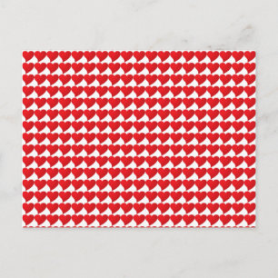 Minimalistische rote Herzmuster des modernen Valen Postkarte