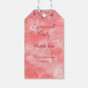 Minimalistische Rote Hochzeit Verlobung danke Geschenkanhänger