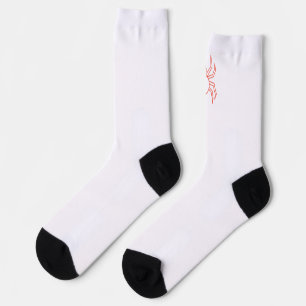 Minimalistische rote Spinnennetz-Socken Einzigar Socken