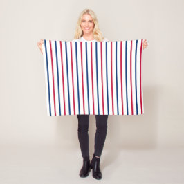 Minimalistische rote und blaue Streifen Modernes M Fleecedecke