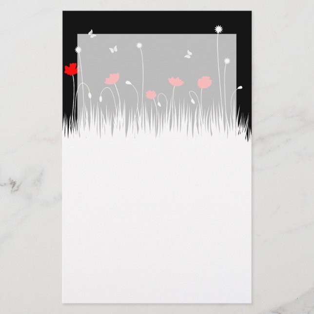 Minimalistische rote und weiße Pupien Weiß kühl Briefpapier (Vorderseite)