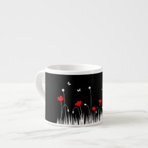 Minimalistische rote und weiße Pupien Weiß kühl Espressotasse