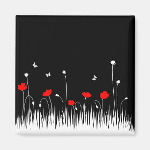 Minimalistische rote und weiße Pupien Weiß kühl Magnet