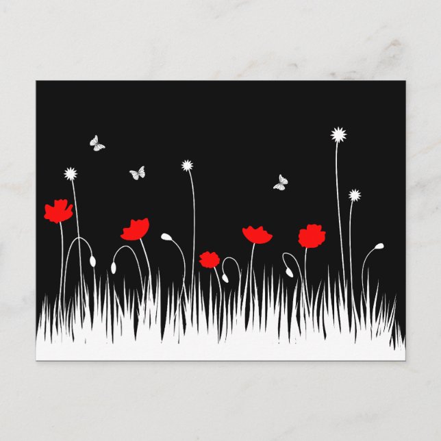 Minimalistische rote und weiße Pupien Weiß kühl Postkarte (Vorderseite)