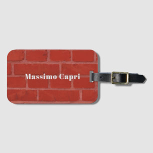 Minimalistische rote Ziegel Eleganter eigener Name Gepäckanhänger