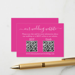 Minimalistische RSVP-Daten für 2 QR-Hochzeiten - H Begleitkarte