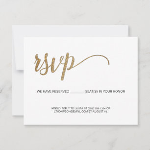 Minimalistische RSVP Gold ausfüllbare reservierte  Karte
