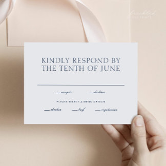 Minimalistische RSVP-Karte mit Essensauswahl RSVP Karte