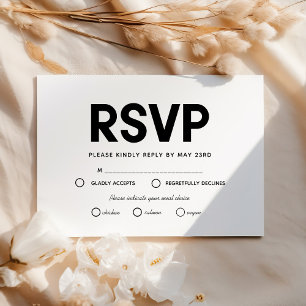 Minimalistische RSVP-Karte mit Wahlmöglichkeit Postkarte