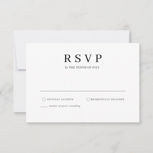 Minimalistische RSVP-Karte RSVP Karte (Vorderseite)