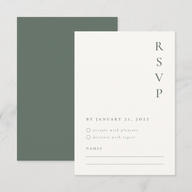 Minimalistische RSVP-Karte RSVP Karte (Vorne/Hinten)