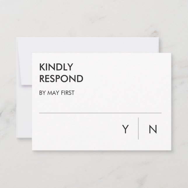 Minimalistische RSVP-Karten für Hochzeiten Einladung (Vorderseite)