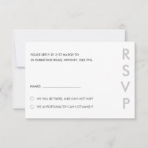 Minimalistische RSVP-Karten für Hochzeiten