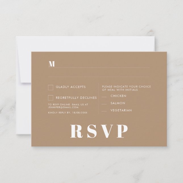 Minimalistische RSVP-Karten für Hochzeiten Einladung (Vorderseite)