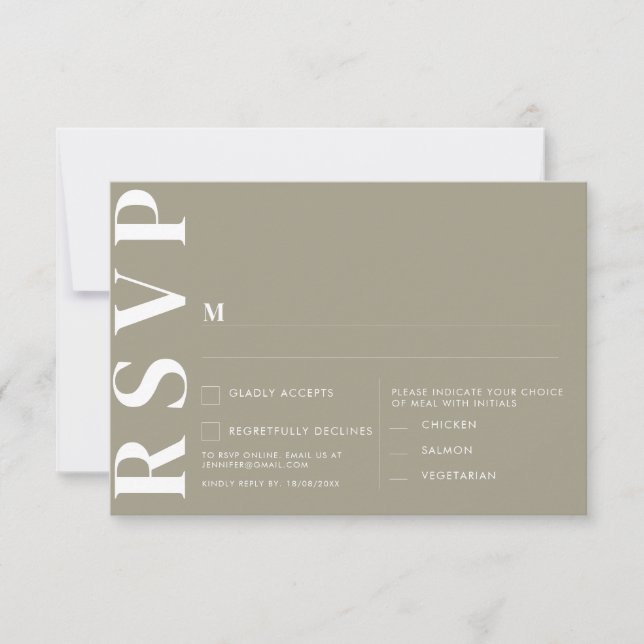 Minimalistische RSVP-Karten für Hochzeiten Einladung (Vorderseite)