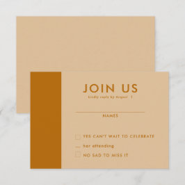 Minimalistische RSVP-Karten für Hochzeiten Einladung