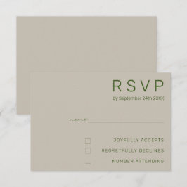 Minimalistische RSVP-Karten für Hochzeiten Einladung