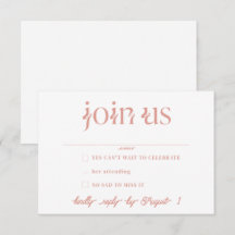 Minimalistische RSVP-Karten für Hochzeiten