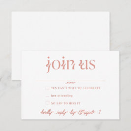 Minimalistische RSVP-Karten für Hochzeiten Einladung