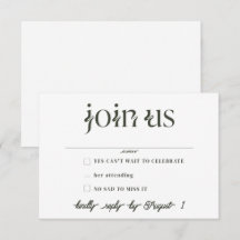 Minimalistische RSVP-Karten für Hochzeiten