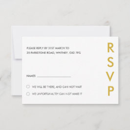 Minimalistische RSVP-Karten für Hochzeiten Einladung
