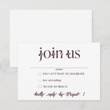 Minimalistische RSVP-Karten für Hochzeiten